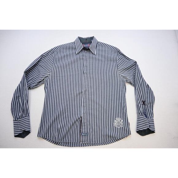 English Laundry Dress Shirt Striped Snap Cuff Long Sleeve Mens Size XL - Picture 1 of 15